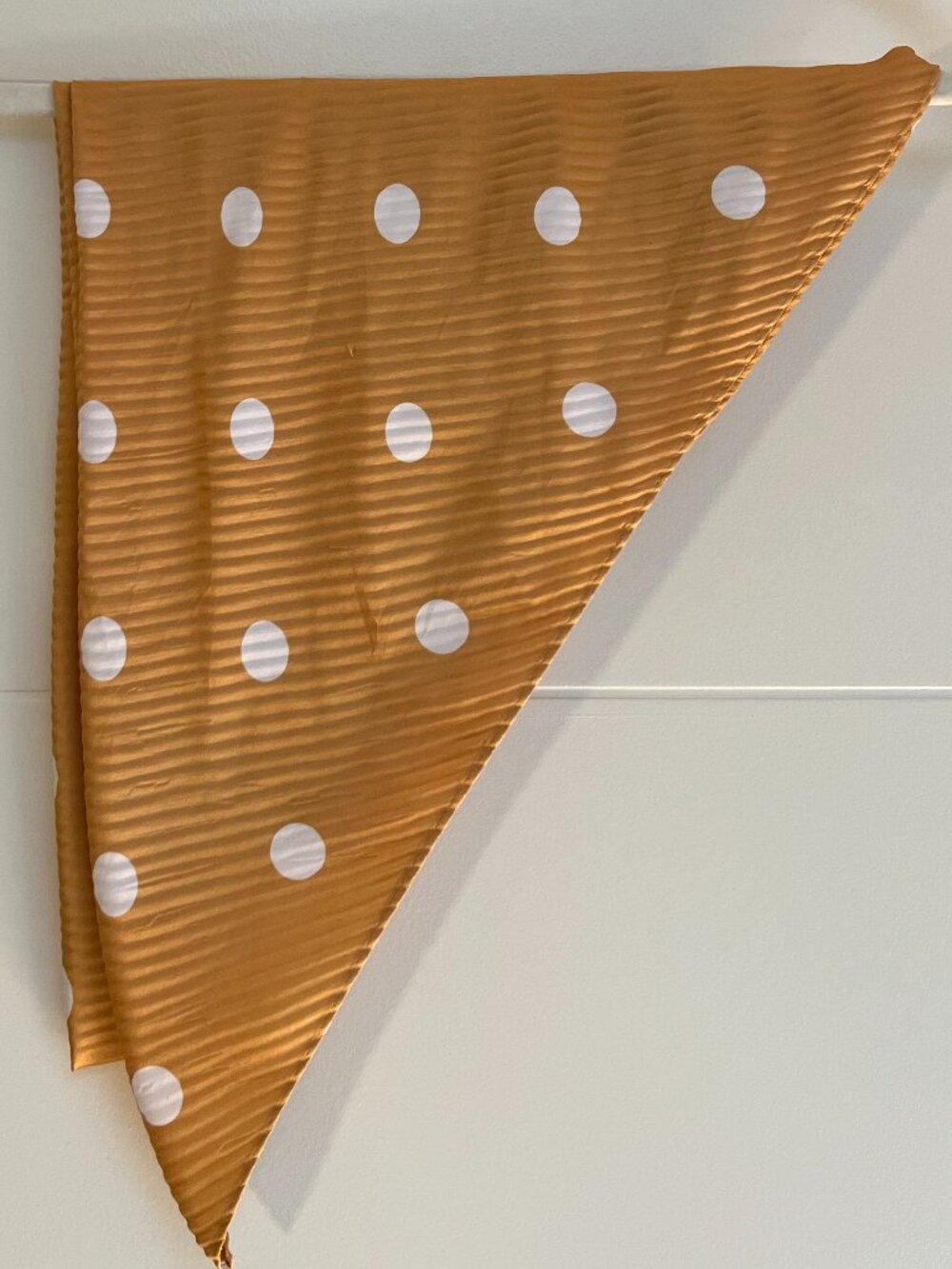 Polka Dot Silk Scarf in Gold & White